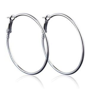 Women's Big Large Silver Circle Hoop Bohemian Pierced Fashion Earrings